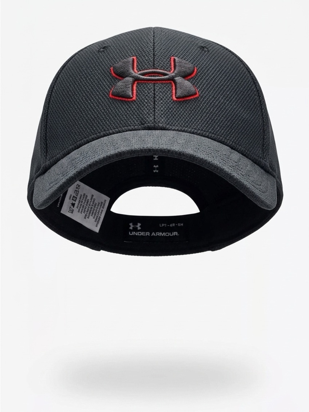 Under Armour Black and Gray Men's Athletic Cap with Red Logo